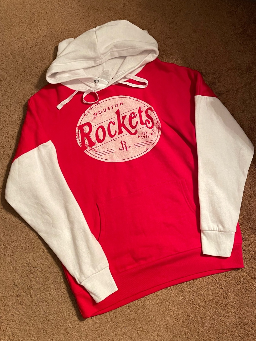 NEW NBA Houston Rockets Red and White Pullover Hoodie